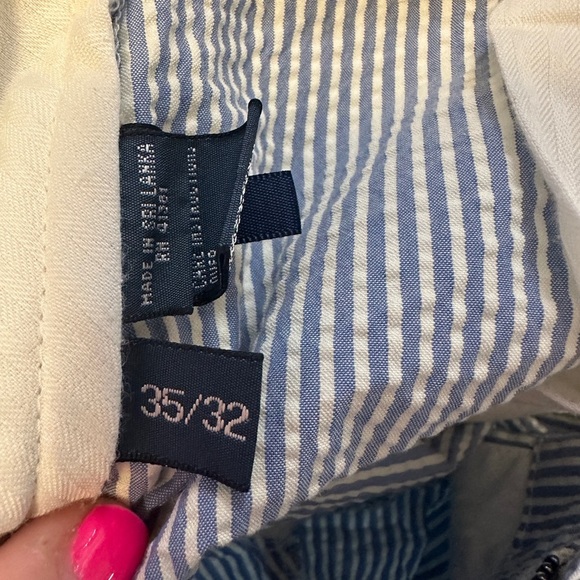 Polo Ralph Lauren Suffield Pant Seersucker 35/32 Blue White - Picture 6 of 10